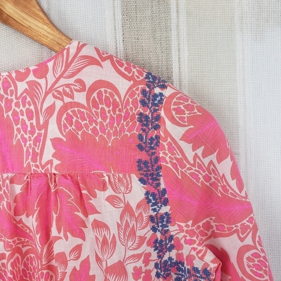 J. Crew Floral Boho Blouse Pink Size‎ XS/Small - Picture 10 of 11